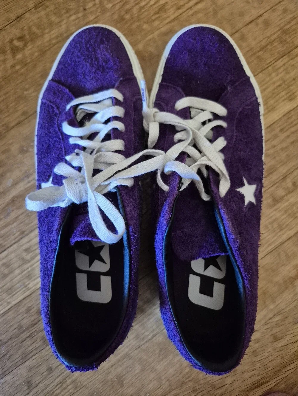 Converse Purple Suede Low Top Sneakers with White Accents